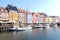 The colorful Nyhavn village in Copenhagen, Denmark