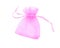 Colorful nylon gift bag with satin ribbon ties,