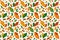 Colorful oak leaves vector seamless pattern in autumn palette.