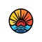 Colorful Ocean Logo Vector Design illustration Emblem