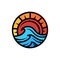 Colorful Ocean Logo Vector Design illustration Emblem