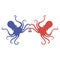 Colorful Octopus Icon. Stilized Logo Design. Sea Food Symbol.