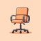 Colorful Office Chair Vector Illustration With Minimalist Cartoon Style