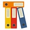 Colorful office folders icon, flat style