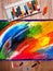 Colorful oil pastels drawing