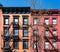 Colorful old apartment building in the East Village of New York City