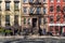 Colorful old buildings on 10th Street in the East Village of New York City