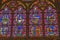 Colorful Old Medieval Stained Glass Cathedral Church Bayeux Normandy France