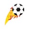 colorful olympic flame with soccer ball