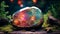 Colorful opal gemstone with bokeh background AI Generated