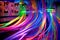 Colorful optic fiber electrical cables wires neon waves lines abstract 3d ai design background pattern glow colored