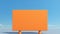 Colorful Orange Chiffon Sign Mockup On Blue Background