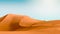 Colorful orange dunes and bright teal sky. Desert landscape with contrast skies. Minimal abstract background. 3d