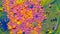 Colorful orange pink bubbles surface wallpaper themes background, multicolor space universe concept