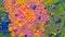 Colorful orange pink bubbles surface wallpaper themes background, multicolor space universe concept