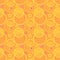 Colorful orange and yellow circles seamless pattern tile