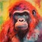 Colorful Orangutan Painting Inspired By Joram Roukes And Tony Orrico