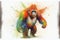 Colorful Orangutan primate painting