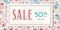 Colorful Oriental Paisley Promotion Horizontal Rectangular Banner. Social Media Ads Graphics. Whimsical Feminine Design