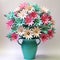 Colorful Origami Daisy Arrangement With 3d Effect In Teal And Pink