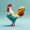 Colorful Origami Rooster: A Playful And Detailed Design