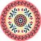 Colorful ornamental seamless flower round design