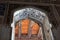 Colorful ornamental tiles at moroccan courtyard swastika