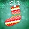 Colorful ornamented Christmas stocking