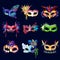 Colorful Ornate Carnival Masks Set