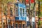 Colorful Ottoman wooden houses on streets of Kuzguncuk, a neighborhood in the Uskudar in Istanbul, Turkey