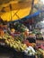 colorful outdoor fruit and vegetable market in rk puram in new delhi, india after covid lockdown