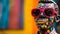 Colorful Outsider Art Statue With Cool Sunglasses