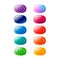 Colorful oval, ellipse glossy candies with spirals set.