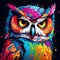 Colorful Owl Pop Art: Vibrant Caricatures And Nightmarish Illustrations