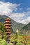Colorful pagoda tower in Taroko National Park