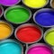 Colorful paint buckets