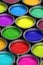 Colorful paint buckets