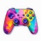 Colorful Paint-shaped Video Game Controller In Cartoon Style