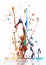 Colorful paint splashing