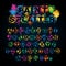 Colorful paint splatter alphabet