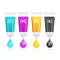 Colorful Paint Tubes Set CMYK Print Concept. Vector