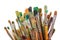 Colorful Paintbrushes on White Background