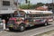 Colorful painted chicken bus in portobelo panama