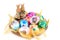 Colorful painted decorative easter eggs