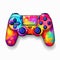 Colorful Painted Playstation 4 Controller In Cartoon Style