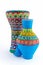 Colorful painted pottery vase and goblet drum