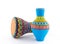 Colorful painted pottery vase and goblet drum