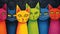 A Colorful Painting of Cats