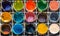 Colorful Painting Palette, with twelve plastic glass containing different and various painting colors