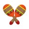 Colorful pair mexican maraca instrument icon design